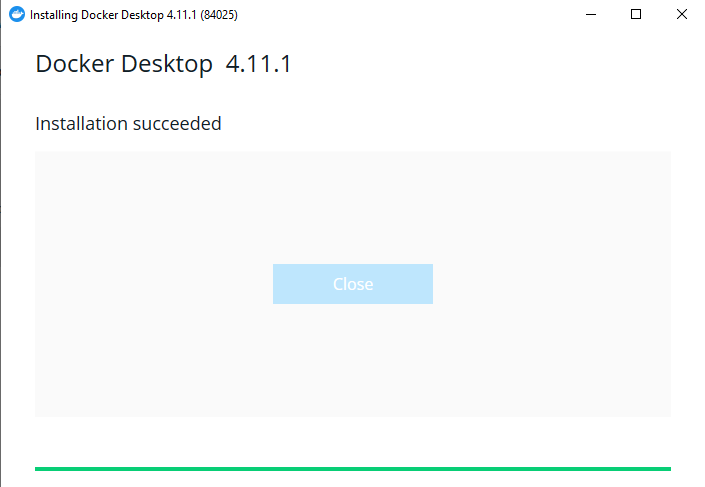 Docker desktop install complete
